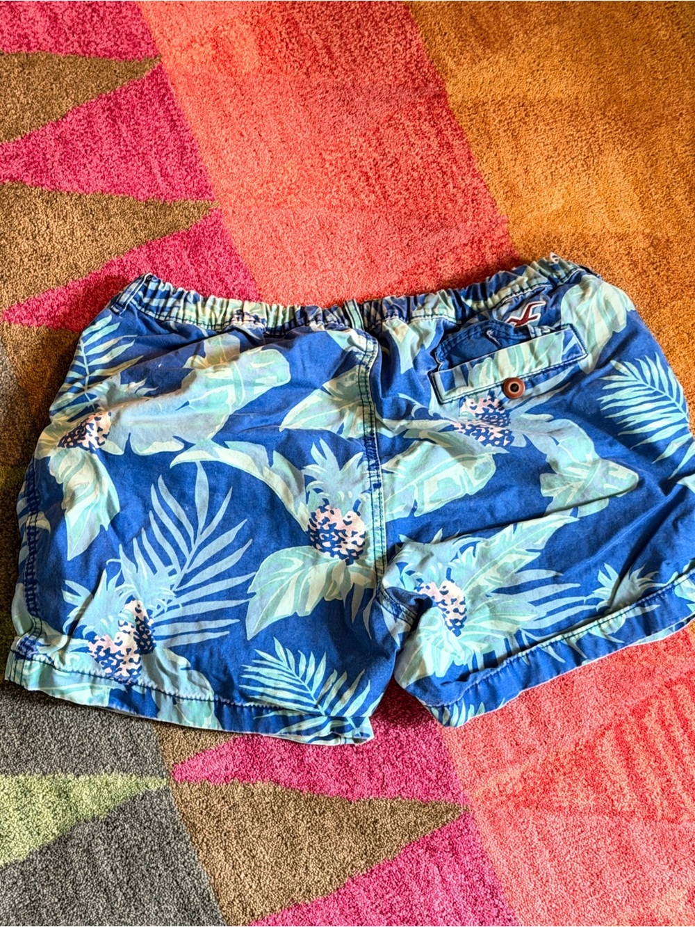 Vintage Hollister Blue Tropical Leaf Shorts - Picture 2 of 4